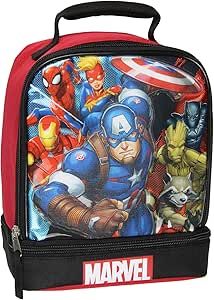 Marvel Universe Comics Avengers Captain America Dual Compartment Insulated Lunch Box