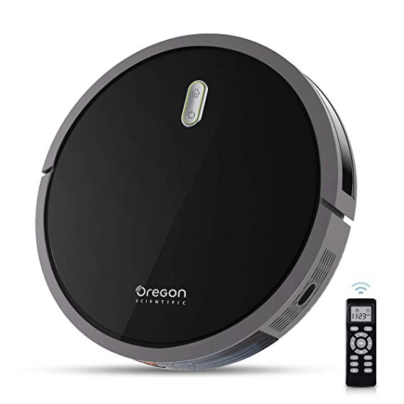 Robot Vacuum Cleaner, Oregon Scientific 1400pa High Power Suction Robotic Vacuums with Tangle-Free Technology, Good for Pet Care, Carpet and Hard Floor, Smart Self-Charging