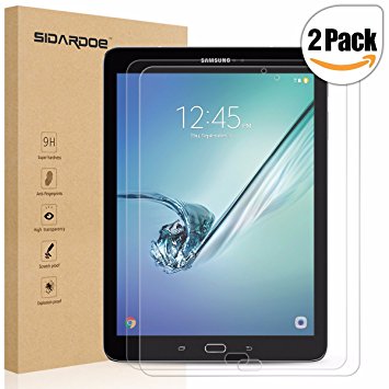 [2-Pack] Galaxy Tab S2 9.7 Screen Protector, SIDARDOE Tempered Glass Screen Protector for Samsung Galaxy Tab S2 9.7, HD Ultra Clear, 0.33mm 2.5D Round Edge, 9H Anti-Scratch