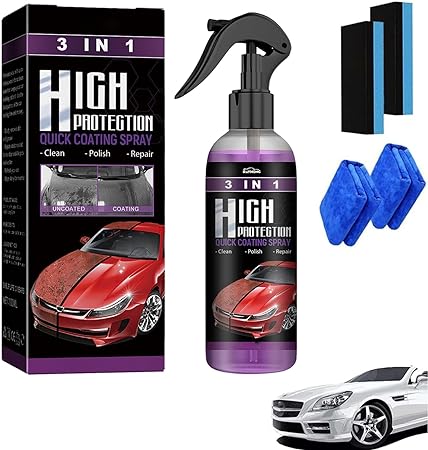 KCRPM Newbeeoo Car Coating Spray, High Protection 3 in 1 Spray, 3 in 1 High Protection Quick Car Ceramic Coating Spray, 3-in-1 High Protection Car Spray (1pcs-30ml)