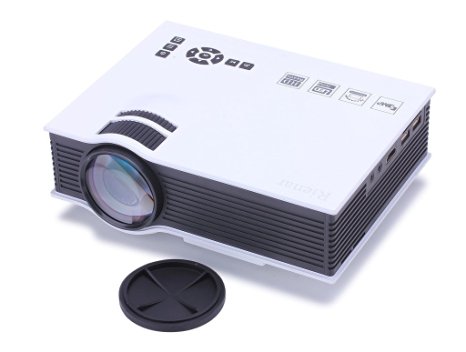 Projector, Rienar UC40 Updated Full Color 130" Image Pro Mini Portable LCD LED Home Theater Cinema Game Projector - Support HD 1080P Video / 800 Lumens IP/IR/USB/SD/HDMI
