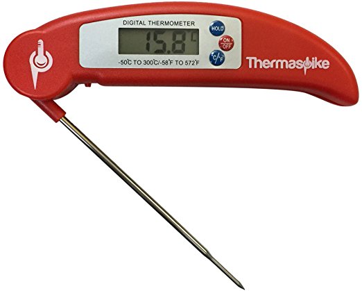 ✮OFFICIAL✮ Thermaspike- Ultra Fast Food And Meat Thermometer And Temperature Gauge - Free Battery (Red) (Red)