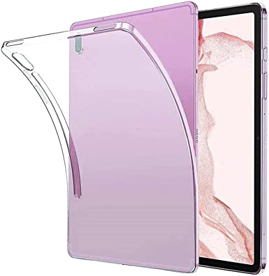 iCoverCase Compatible with Samsung Galaxy Tab S8 11 Inch SM-X700/X706 Case, Lightweight Matte Translucent Soft TPU Protective Back Cover Case (Clear)