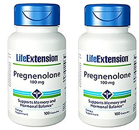 Life Extension Pregnenolone 100 Mg 100 Caps 2-Pack (200 Count)