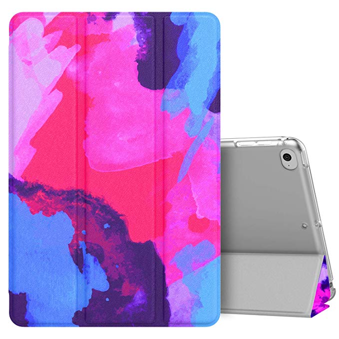 MoKo Case Fit New iPad Mini 5 2019 (5th Generation 7.9 inch), Slim Lightweight Smart Shell Stand Cover with Translucent Frosted Back Protector, with Auto Wake/Sleep - Ink Painting