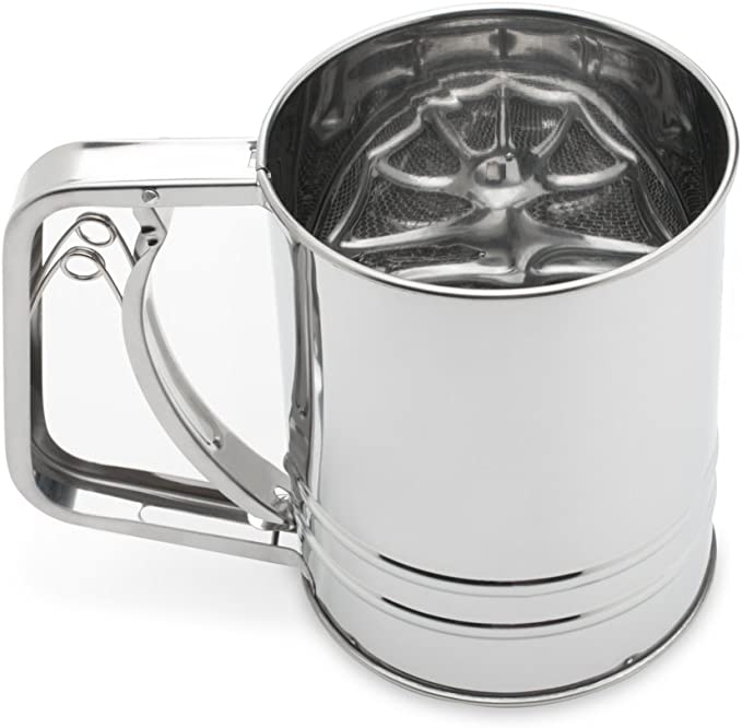 Fox Run 4653 Flour Sifter, Stainless Steel, 3-Cup