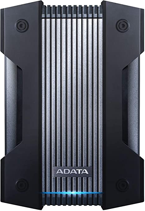 ADATA HD830 4TB Ruggedized IP68 Extra Strength USB3.1 Waterproof Dustproof Drop-Proof External Hard Drive Aluminum/Silicone - Black (AHD830-4TU31-CBK)