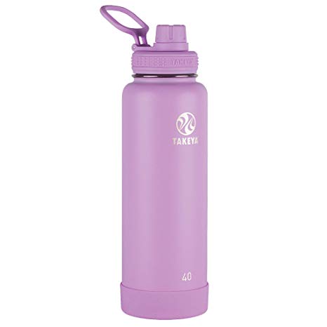 Takeya 51016 Actives Stainless Steel Insulated Water Bottle with Spout Lid 40 oz Lilac
