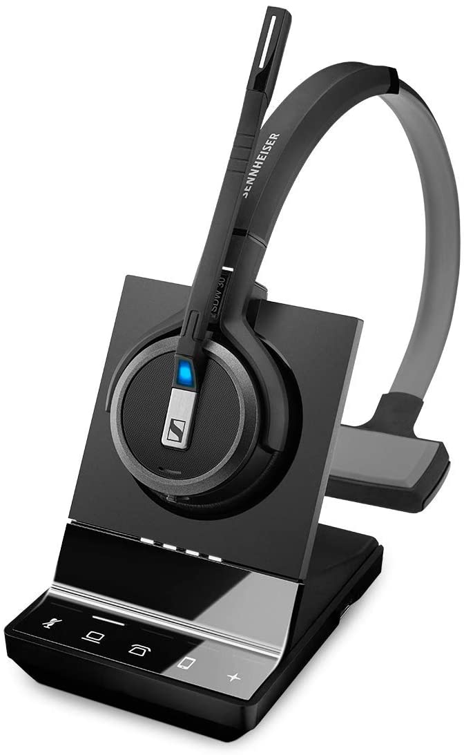Sennheiser SDW 5036 (507020) - Single-Sided (Monaural) Wireless Dect Headset for Desk Phone Softphone/PC & Mobile Phone Connection Dual Microphone Ultra Noise Cancelling, Black
