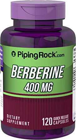 PIPING ROCK Berberine HCL 500mg 120 Quick Release Capsules Dietary Supplement