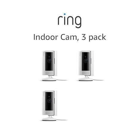 All-new Ring Indoor Cam | 1080p HD Video & Color Night Vision, Two-Way Talk, and Manual Audio & Video Privacy Cover (2023 release) | 3-pack, White