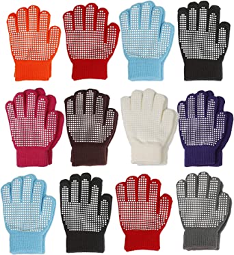 Gilbin Magic-Stretch Gripper Glove, Kids Size, Colorful Set, 6 Pair