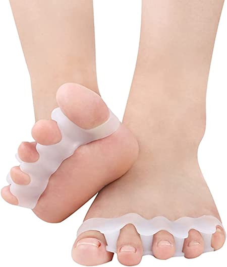 Toe Separators, Toe Stretchers, Toe Separators Stretchers, Gel Rubber Silicone Toe Spacers, Orthopedic Bunion Corrector, Hammer Straighten Correct Bunion Pain Toe for Women and Men, 2 Pairs