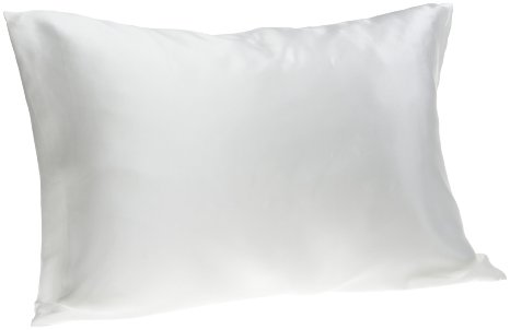 Spasilk 100-Percent Pure Silk Facial Beauty Pillowcase StandardQueen White
