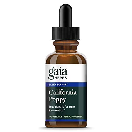Gaia Herbs California Poppy, Liquid Supplement, 1 Ounce - Calming Sleep Aid & Nervous System Support