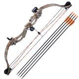 AW 34 Junior Compound Bow Kit w 4pcs 28 Arrow Set Youth Archery Draw Weight 20lbs Hobby