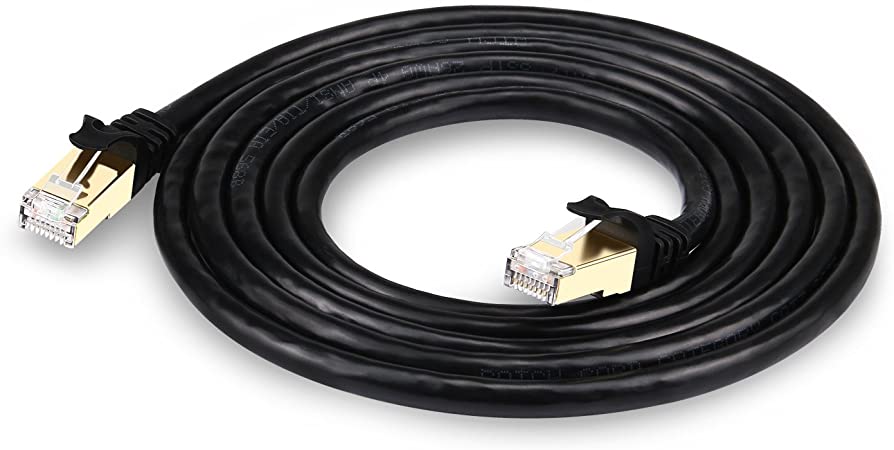 Cat7 Shielded Ethernet Cable 10FT AllEasy Network Cable High Speed LAN Patch Cord with Gold Plated Snagless RJ45 Connectors for Computer/Switch/Router/Modem Support 10 Gigabit 600Mhz