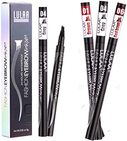 [3 Pack] Tattoo Microblading Waterproof Eyebrow Pen with 3Colors,Permanent Smudgeproof Brow Pencil with Four Tips,Eyebrow Tint for Make-up Stays On All Day. …