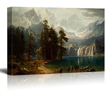 wall26 Sierra Nevada in California by Albert Bierstadt Giclee Canvas Prints Wrapped Gallery Wall Art, Stretched & Framed Ready to Hang, 16" W x 24" L