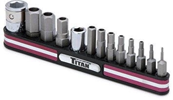 Titan Tools 16135 Tamper Resistant SAE Hex Bit Socket Set - 13 Piece