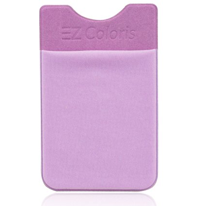 Card Holder EZColoris Cell Phone Credit Card Holder Flexible Lycra Pouch 3M Removable Adhesive Sticker on Wallet