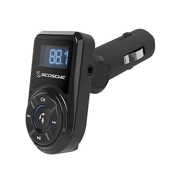 SCOSCHE BTFM3 BTFREQ Universal Bluetooth Hands-Free Car Kit with Digital FM Transmitter and 10-Watt USB Car Charger - Black