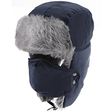 Prooral Hunting Hat Ushanka Ear Flap Chin Strap and Windproof Mask Nylon Winter Ear Flap Hat