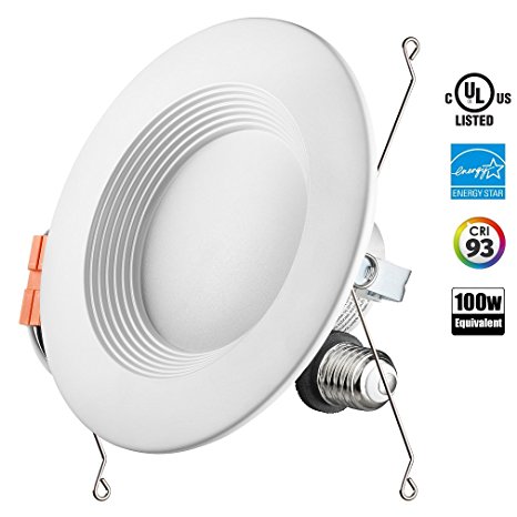 Otronics 5/6 inch Dimmable LED Recessed Lighting Fixture,15W(100w Replacement) 1100 Lumens(CRI93)Warm White 3000k,LED Downlight Retrofit Kit,ENERGY STAR Ul-listed