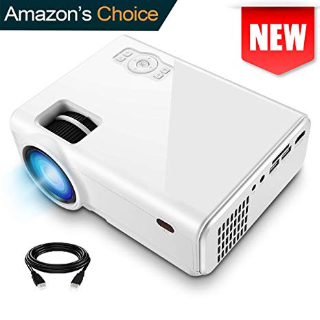 Mini Video Projector, XINDA 2800Lux Video Projector with 187" Display 50,000 Hours LED Full HD Video Projector 1080P,Compatible with Fire TV Stick,HDMI, VGA, USB, AV, SD for Home Theate