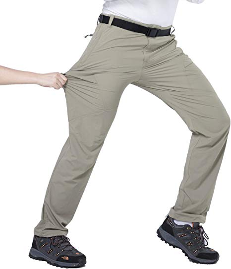 MIER Men's Lightweight Hiking Pants Outdoor Cargo Pants Quick Dry with 5 Pockets, Water Resistant