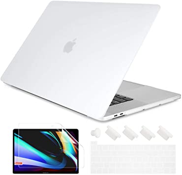 Dongke MacBook Pro 13 inch Case 2020 Release Model A2251 A2289, Plastic Hard Shell Case & Keyboard Cover Only Compatible with MacBook Pro 13 2020 Touch Bar Fits Touch ID, Matte Clear