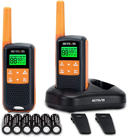 Retevis RT49 Walkie Talkie Long Range 22 Channel NOAA Weather Alert Rechargeable Two-Way Radio(2 Pack