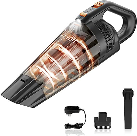 MEIYOU Handheld Vacuum-Cordless Portable-Lightweight Powerful-Rechargeable - 9KPA 100W Strong Suction with LED Light,Deep Cleaning for Office Home and Car