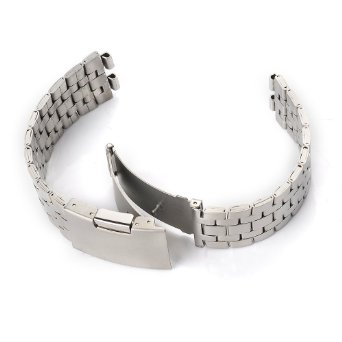 GOOQ® Steel Stainless Metal Smartwatch Watchband for Pebble Steel 2 Smart Watch Arm Band (Brushed Stainless)