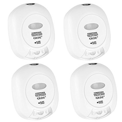 4X GRDE New Lavnav LED Sensor Motion Activated Toilet Nightlight Energy-efficient Battery-operated Security Lavatory Navigation Night Lights4Pack
