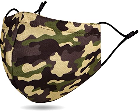 Face Masc Washable Reusable Bandana Face Shield,1 Pcs_Camo Army Green