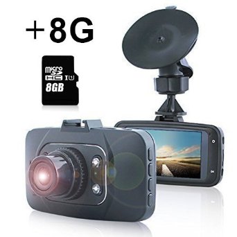 Lecmal DVR Recorder GS8000 Full HD 1080P Car DVR Include 8GB Card 2.7" 120 Degree HDMI Camcorder Vehicle Camera with Night Vision & Motion Detection G-Sensor Dash Cam Supporting Up to 32 GB -Black