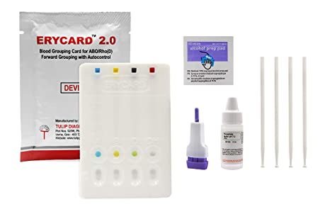 Premium Erycard ABO/RH Blood Typing Card - for Educational Use - Laboratory Activity (NOT for Medical/Clinical Use) - Enough Material for 1 Test - Innovating Science