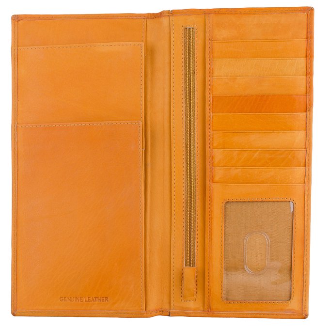 Tall Nappa Leather Travel Document Organizer Airline Ticket Holder