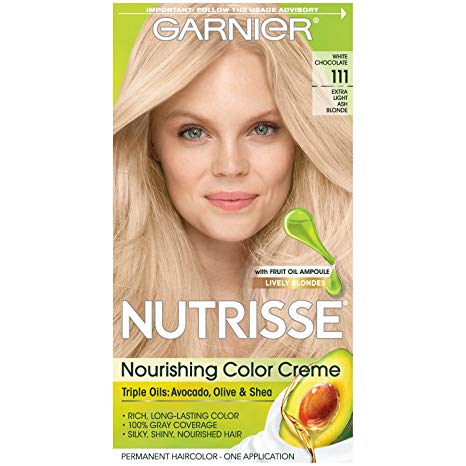 Garnier Nutrisse Nourishing Hair Color Creme, 111 Extra-Light Ash Blonde (White Chocolate) (Packaging May Vary)