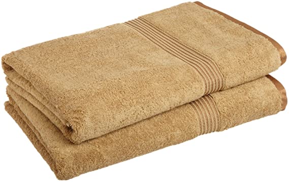 SUPERIOR 2-Piece Bath Sheet Set, Long-Staple Combed Cotton, Toast