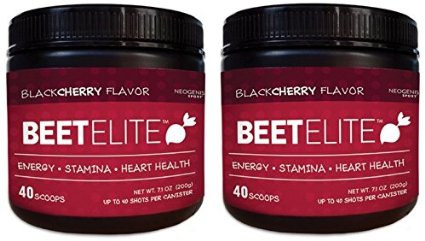 Neogenis Labs BeetElite Ultra Concentrated Beet Root Shot, Blackcherry Flavor, 2 Pack of 20 Servings