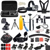 Soft Digits Accessories 50-in-1 Accessory Kit Bundle Kit for Gopro Hero 4 Gopro 3 3 2 1 for Outdoor Sports Parachuting Swimming Rowing Surfing Climbing Running Bike Riding Camping Diving Outing Any Other Outdoor Sports Bundle Kit for Gopro 4