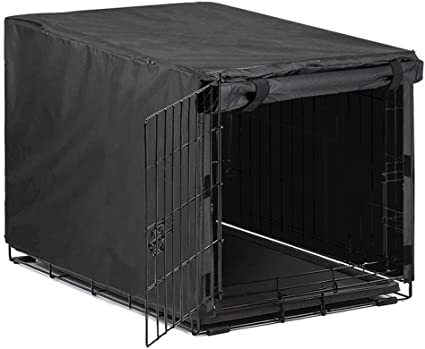 Avanigo Black Dog Crate Cover for 24 36 42 48 Inches Metal Crates Wire Dog Cage,Pet Indoor/Outdoor Durable Waterproof Pet Kennel Covers