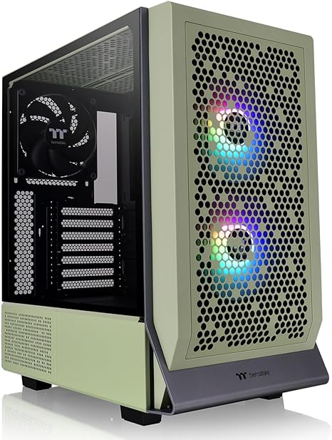 Thermaltake Ceres 300 Matcha Green Mid Tower E-ATX Computer Case with Tempered Glass Side Panel; 2xCT140 ARGB Fan Preinstalled; Rotational PCIe Slots; CA-1Y2-00MEWN-00; 3 Years Warranty