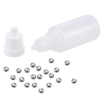 uxcell 200pcs 5.5mm 304 Stainless Steel Balls with 20pcs 15ml PE Bottle for Model Paint