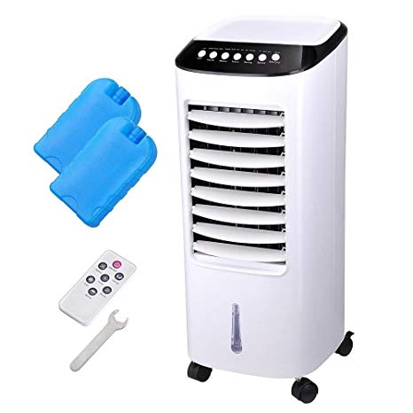 KOVAL INC. 65W Portable Remote Control Evaporative Air Cooler Fan Humidifier with 6L Tank (65 W, Gray)