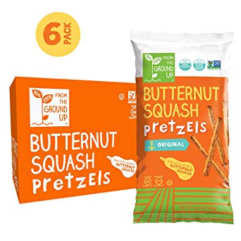 REAL FOOD FROM THE GROUND UP Butternut Squash Pretzel Sticks - Made with Vegan Ingredients - Gluten Free - 6 Count