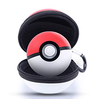 Carrying Case Compatible with Poke Ball Plus Controller, Hard EVA Protective Storage Case Compatible with Pokemon Lets Go Poke Ball Plus for Switch Lets Go Pikachu Lets Go Eevee Game - Red White