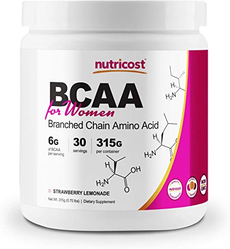 Nutricost BCAA for Women (Strawberry Lemonade, 30 Servings) - Formulated Specifically for Women - Non-GMO and Gluten-Free